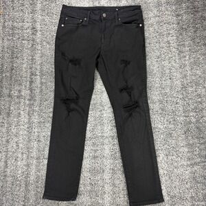 American Eagle Outfitters AirFlex+ Men's W34 L31 Black Slim Fit Distressed Jeans